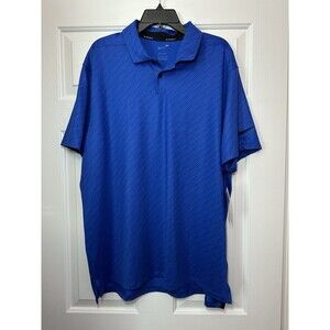 Size XL Nike Dri-Fit Vapor Stripe Performance Golf Polo Shirt Blue Men GM1140